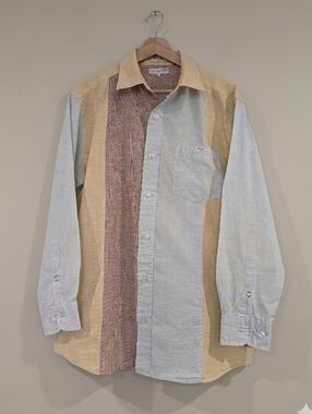 Vintage Ecko Unltd Y2K Colorblock Button Down Shirt Mens M Gingham Flaws